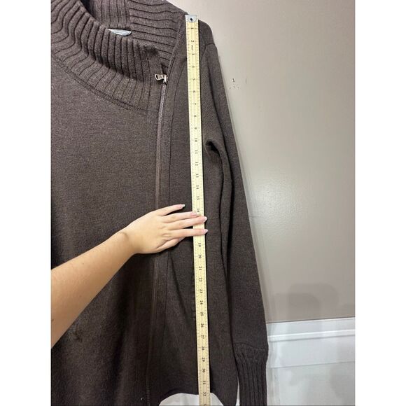 NWOT Athleta Chill Factor High Neck Collar Full Zip Up Wool Blend Sweater Large - Picture 11 of 13